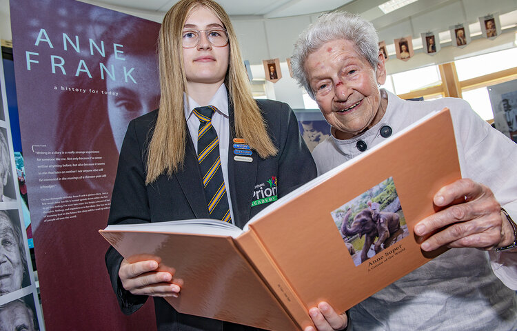 Image of Priory's Anne Frank Trust ambassador meets Holocaust survivor