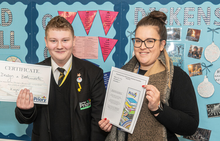 Image of English design competition marks the page for key stage 9 pupils