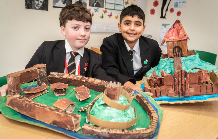 Image of Year 7 castle competition winners are big on a small scale